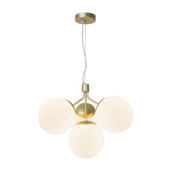 Lámpara de techo nórdico elegante latón y 4 bolas cristal blanco