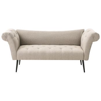 Chaise Longue Doble Tapicería De Tela Acolchada Marrón Claro Nantilly