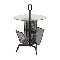 mesa auxiliar de hierro en color negro de 45x45x69cm