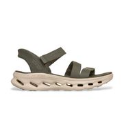 skechers para mujer 141269 sandalias slip-ins go walk glide step 20 ella verde oliva 41 plano 1 a 3cm velcro casual