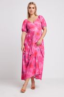 limited collection vestido largo cruzado de flores rosas difuminadas mujer curvy y tallas grandes limited collection