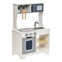 juego de cocina de madera con accesorios oren 57 x 80 cm blanco - atmosphera createur dinterieur