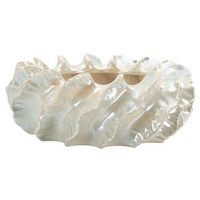 jarron de ceramica color perla o 43x16 cm