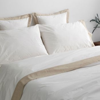 Juego De Sábanas 100% Algodón Percal 200 Hilos Diseño 408 Blanco 180 X 190/200 Cm - Blanco - Burrito Blanco