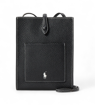 Polo Ralph Lauren para mujer. 427960562016 Bolso cruzado Polo Play de piel negro (OSFA), Casual
