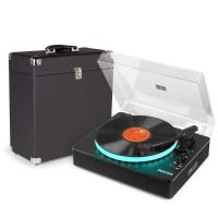 tocadiscos fenton rp162led bluetooth usb con altavoces led y maleta para 35 vinilos