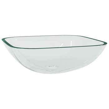 Lavabo De Vidrio Transparente 42x42x14 Cm Vidaxl