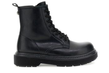 botines de piel sintética para mujer black