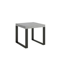mesa extensible 90x90246 cm tecno cemento estructura antracita