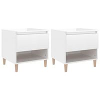 mesitas de noche 2 uds contrachapada blanco brillo 50x46x50 cm vidaxl