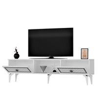 mueble tv nil blanco plata
