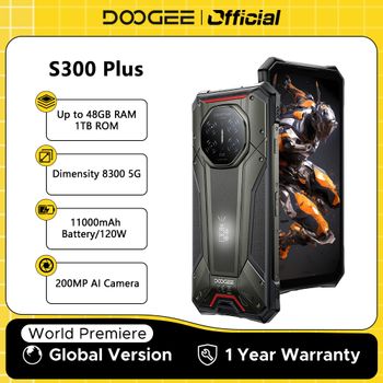 Versión Global DOOGEE S300 Plus 5G, Teléfono Resistente con Dimensity 8300, 12GB, 1TB, 11000mAh, 120W, Pantalla de 6.78'', Android 16, NFC
