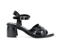 sandalias gilda con efecto naplak y costuras decorativas black