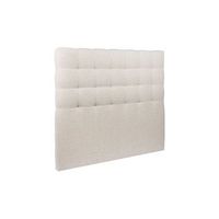 cabecero acolchado de 150 cm - tejido rizado beige claro