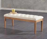 camille medium cream fabric bench