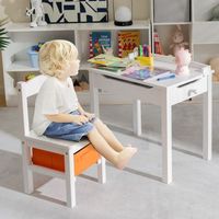 juego de mesa y silla para ninos escritorio de estudio con cajon blanco