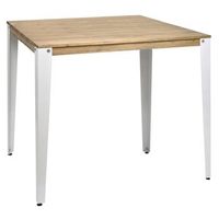 mesa lunds alta 80x120x110cm blanca en madera maciza de pino acabado vintage estilo industrial box furniture