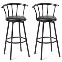 costway juego de 2 sillas de bar taburete alto de metal para hogar cocina comedor taburete industrial