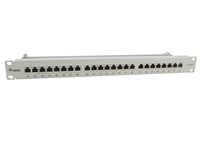 patch panel 24 puertos categoria 6a apantallado color gris claro