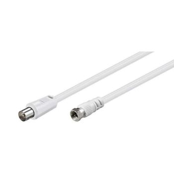 Goobay Cable Coaxial Antena a Conector F Macho/Macho 2.5m Blanco