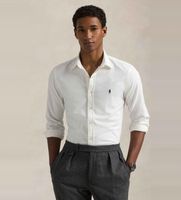 polo ralph lauren para hombre 710736557002 camisa oxford slim fit tenida en prenda blanco s casual algodon clasico manga larga