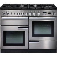 rangemaster professional 110 dual fuel range cooker - stainless steel  chrome stainless steel