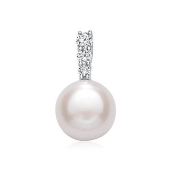 Colgante de plata 925 con perla y circonita cúbica