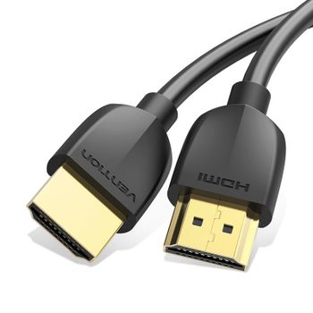 Cable HDMI Vention AAIBD 2.0 4K 0.5m Contactos Oro Ultra Fino Negro