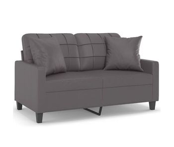 Vidaxl sofá de 2 plazas con cojines cuero sintético gris 120 cm