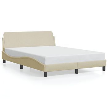 Estructura De Cama Dover Tela Color Crema 140x200 Cm Vidaxl