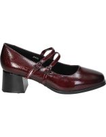 zapatos con tacon de charol hispaflex 2438 en burdeos 37