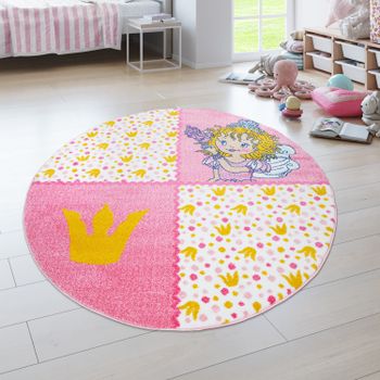 Alfombra infantil Prinzessin lillifee rosa 120 cm redondo