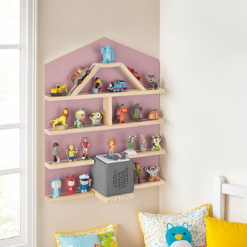 Estantería, madera maciza, robusta, decorativa, diseño moderno, rosa