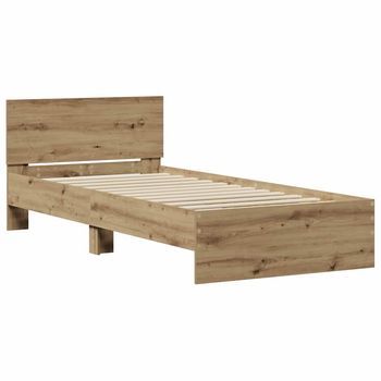 Estructura De Cama Con Cabecera Roble Artisan 90 X 200 Cm