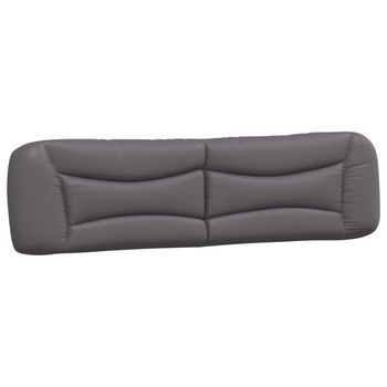 Cabecero De Cama Acolchado Cuero Sintético Gris 200 Cm