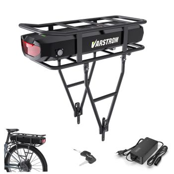 [EU Direct] VARSTROM 48V 17.5AH 840Wh batería de bicicleta eléctrica de portaequipajes trasero 2600mAh EVE18650 con plac