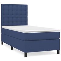 cama tapizada 203x90x128 cm tejido - azul