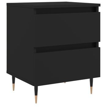 Mesita De Noche Madera De Ingeniería Negro 40x35x50 Cm