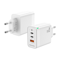 aisens cargador gan 65w 2xusb-c pd30 qc40 1xusb-a qc30 blanco