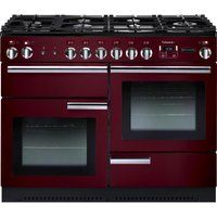 rangemaster professional 110 gas range cooker - cranberry  chrome cranberry