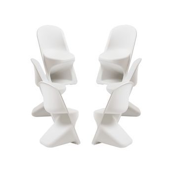Pack 6 Sillas Vius De Polipropileno 87.50*52*54.50 Cm - Blanco
