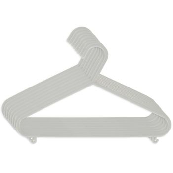 Set de 8 perchas de plástico grises