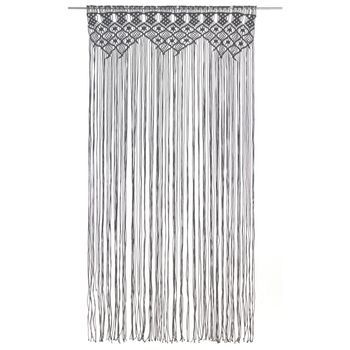 Cortina De Macramé Algodón Gris Antracita 140x240 Cm