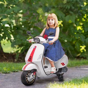Moto Eléctrica Infantil Vespa 6v Con Luz Y Música Aiyaplay