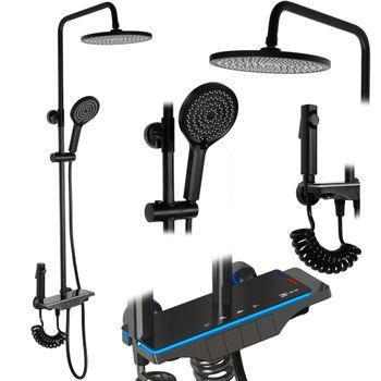 Conjunto De Ducha Rea Savio Led Black