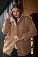 yours chaqueta marron de peluche mujer curvy y tallas grandes yours