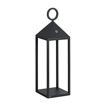 Moderna Linterna Led Pic Nic 2,2w Ip54 Recargable Y Regulable H. 47 Cm Antracita