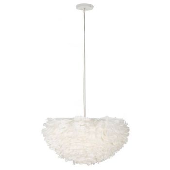Lámpara De Araña Con Plumas Blancas Cm Ø 60x30