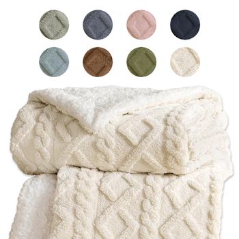 Nuevo&Almeritex Manta Sofa de Borrego, Manta Doble Cara Franela y Sherpa, 100% Poliester, Suave y Caliente para Invierno, 130x160 160x220 220x240
