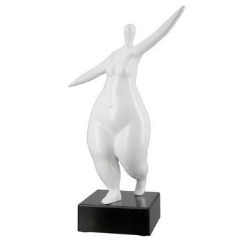 Casablanca By Gilde Figura Decorativa Escultura Dama Blanco Brillante H. 37 Cm